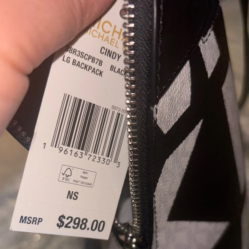 Michael Kors Black and White Backpack - Picture 5 of 5